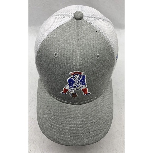 New Era Hat Flex Fit Patriots NFL 39THIRTY Gray White Breathable Medium/ Large - Picture 7 of 10